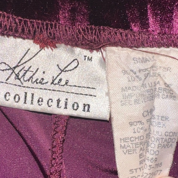 Vintage Kathie Lee Collection Chico Velvet Dark Purple Pants - Picture 2 of 3